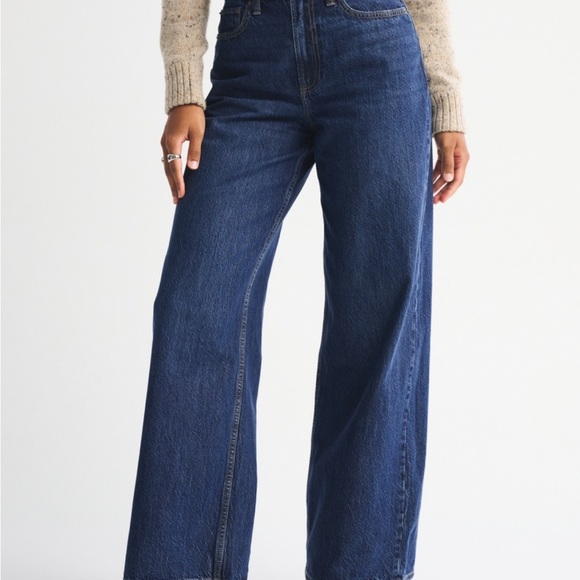 Dark Blue Wide-Leg High-Rise Jeans - Curve Love - Picture 2 of 4